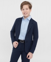 Пиджак классический из плотного трикотажа синий Button Blue, школьная форма для мальчиков  фото, kupilegko.ru